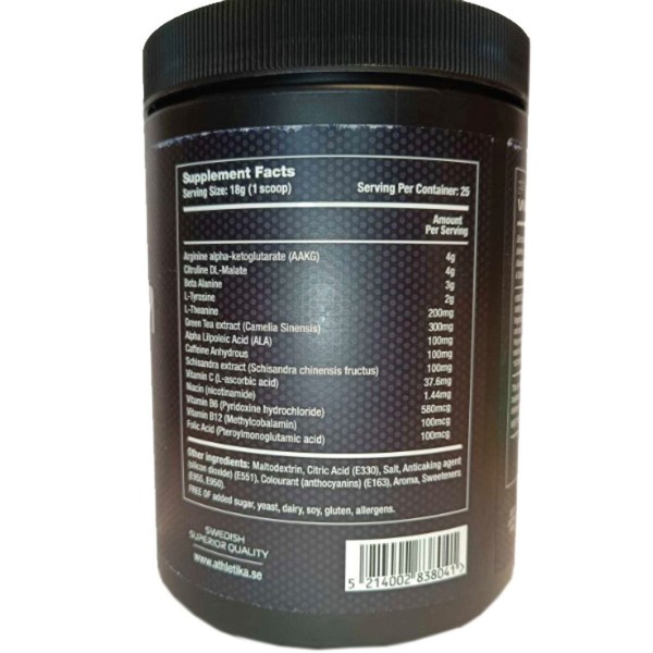 Athletika Sport Nutrition Pwo Pre Workout 450gr